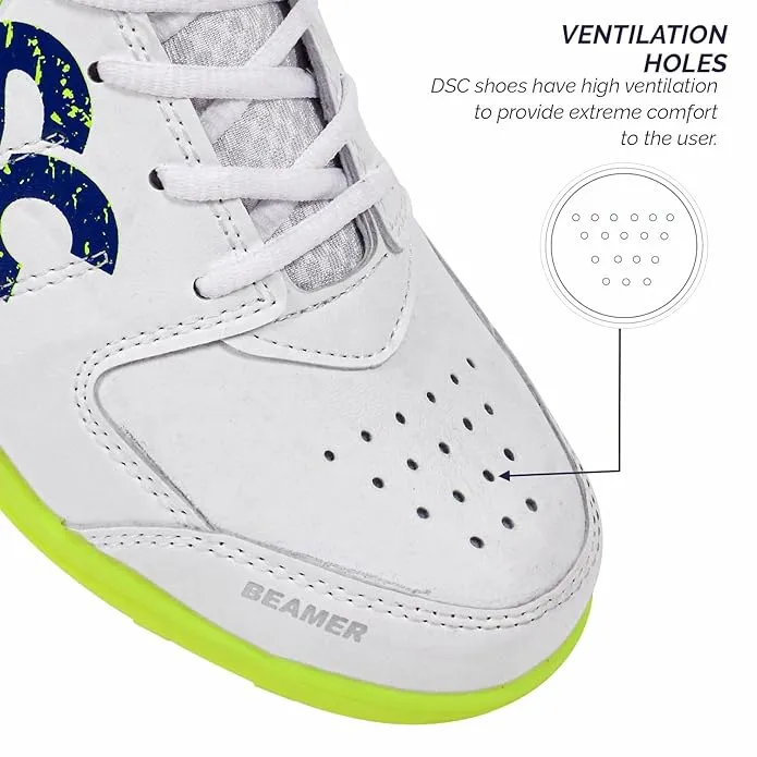 DSC Beamer Cricket Shoes Fluorescent Yellow White Size 8