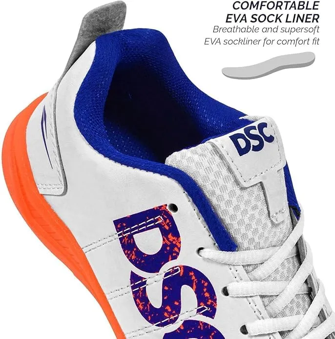 DSC Beamer Cricket Shoes Fluorescent Orange White Size 3