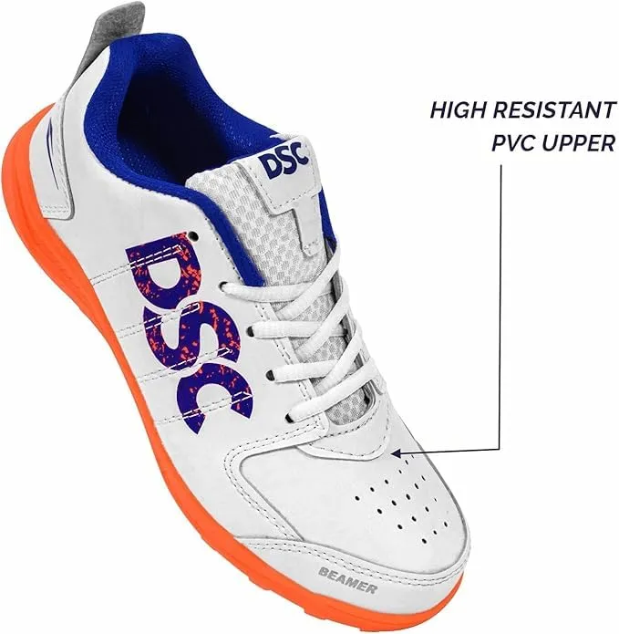 DSC Beamer Cricket Shoes Fluorescent Orange White Size 3