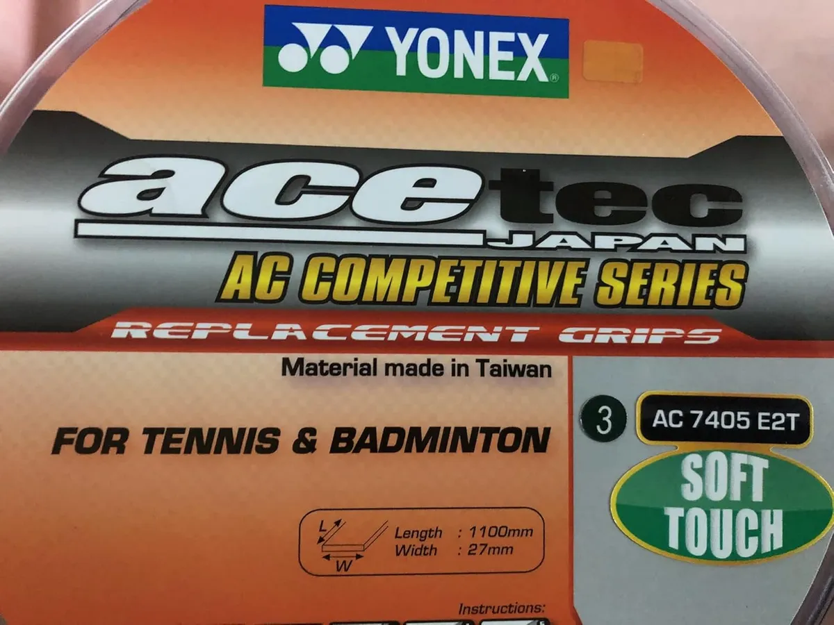 Yonex AC7405 E2T Badminton Overgrip PU Tacky Sweat Absorption Anti-Slip All Handles