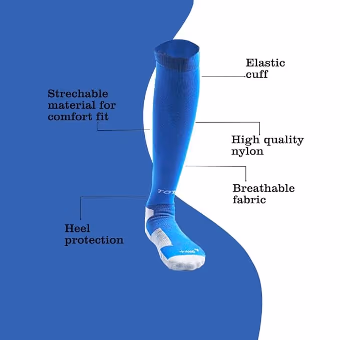 TOTAL Elite Football Stocking Blue/Grey Size L
