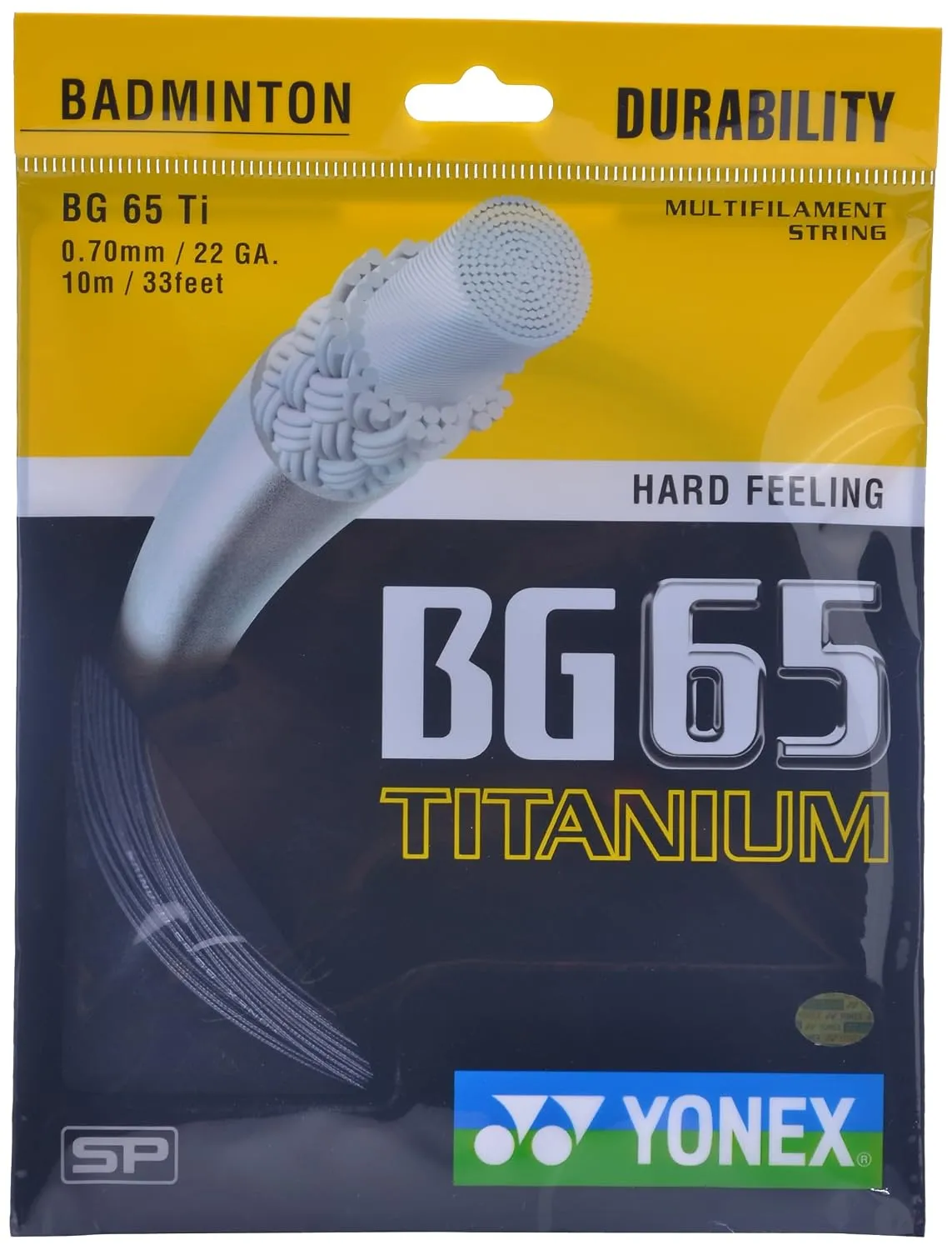 Yonex BG65 Ti Badminton String Titanium Hydride Coating  Black 0.70mm 10m