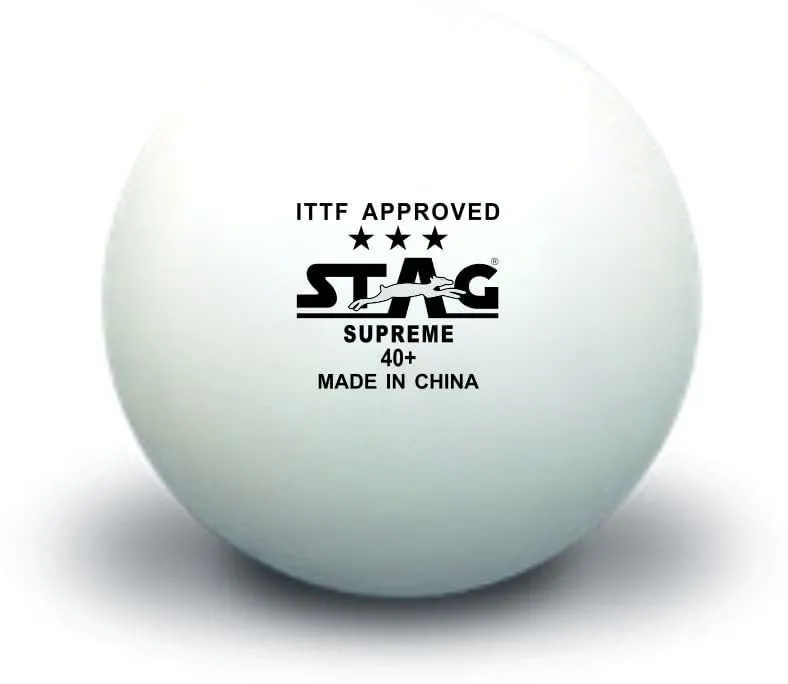 Stag 3 Star Supreme Plastic 40+ Table Tennis Ball Pack of 3 3 Star