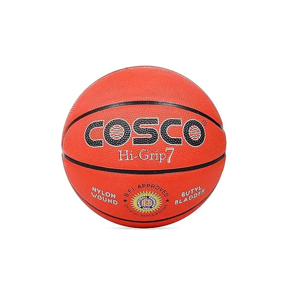 Cosco Hi-Grip Basketball Size 7 Natural Rubber Deep Channel BFI Tournament Match Ball