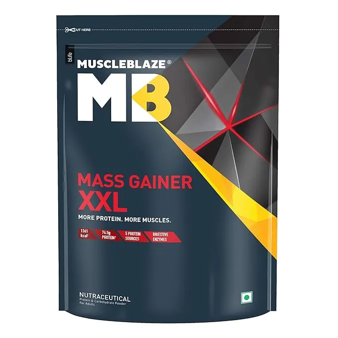 MuscleBlaze Mass Gainer XXL Complex Carbs Protein 3:1 Ratio 1kg Chocolate