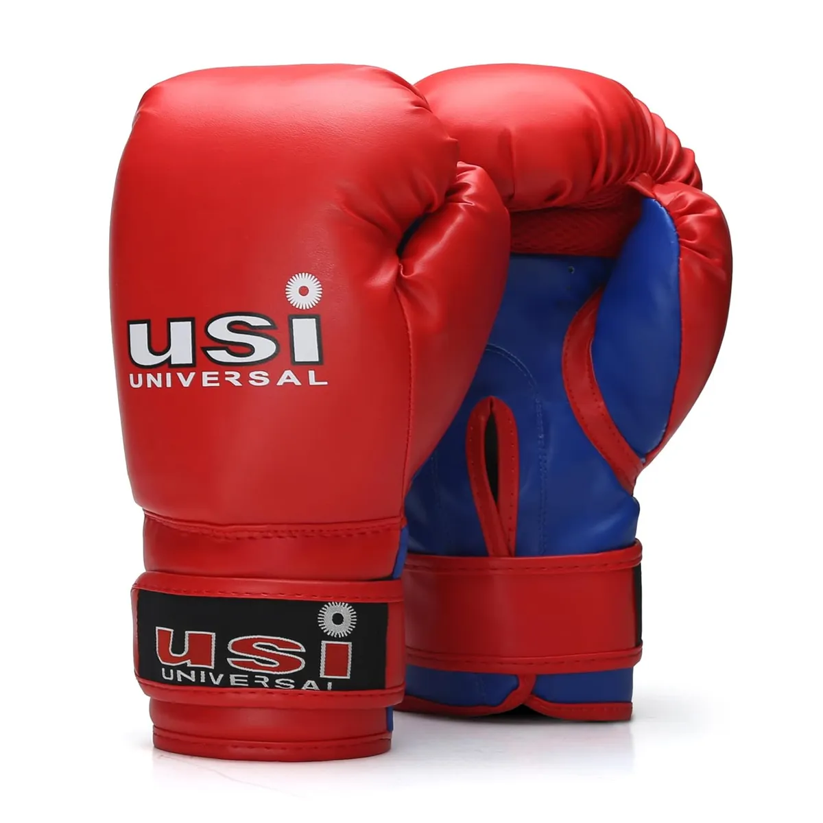 USI Universal 612BV Bouncer Velcro Boxing Gloves Red/Blue S/M (10–12oz) Vinyl Mesh Flock Padded
