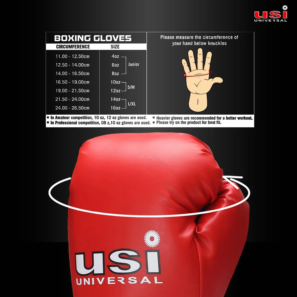 USI Universal 612BV Bouncer Velcro Boxing Gloves Red/Blue S/M (10–12oz) Vinyl Mesh Flock Padded