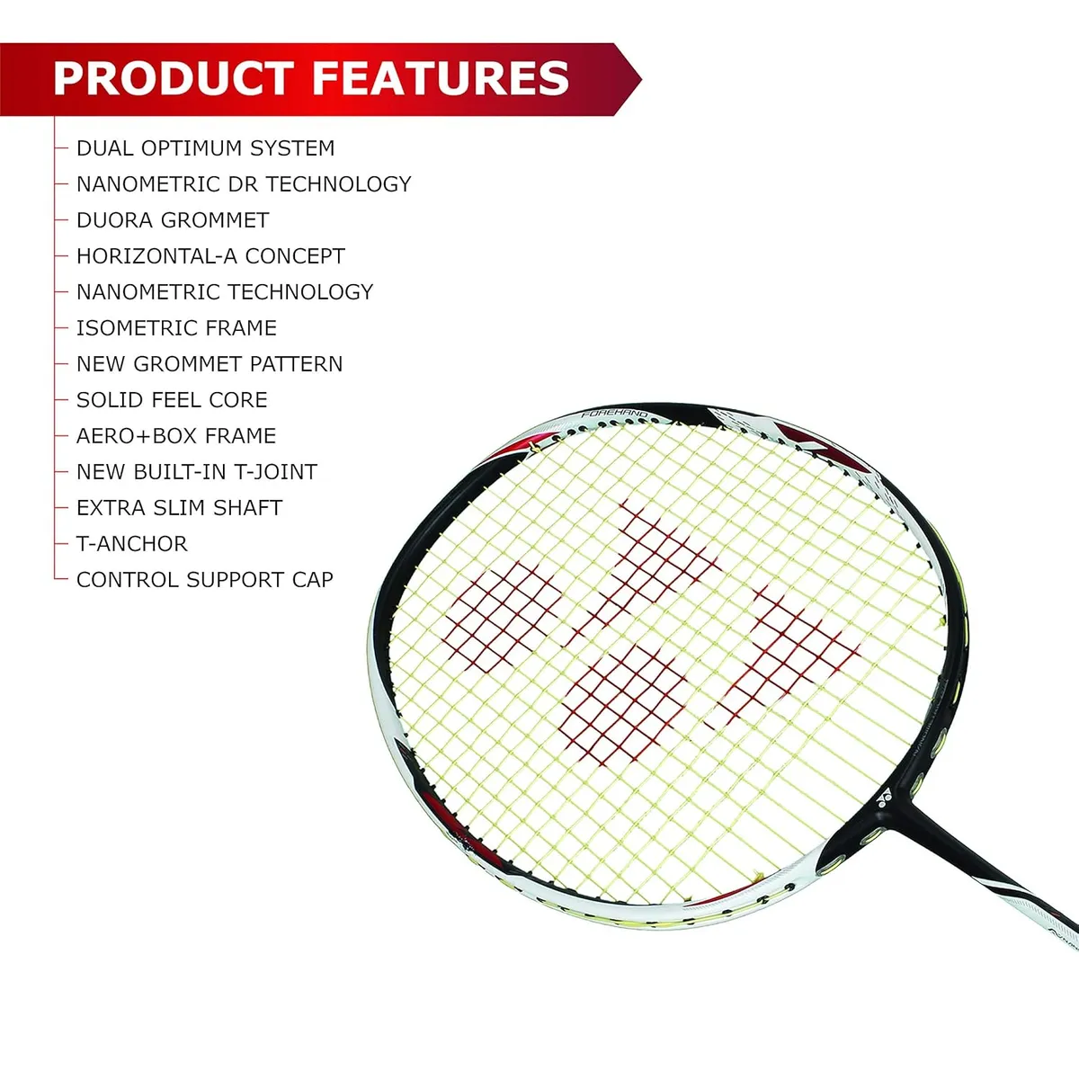 YONEX DUORA Z STRIKE G4 3U Badminton Racquet - Black & White