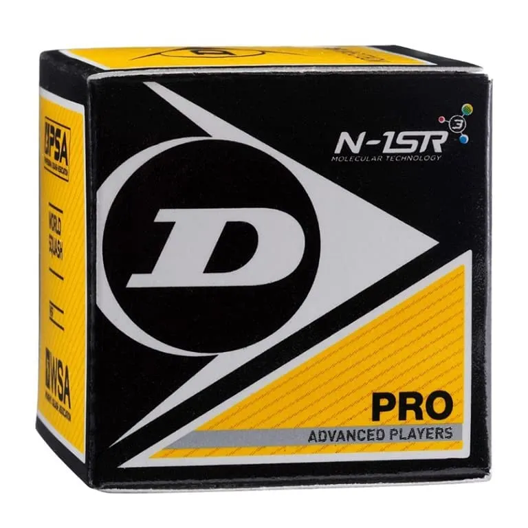 Dunlop Double Yellow Dot Pro Squash Ball WSF PSA Official