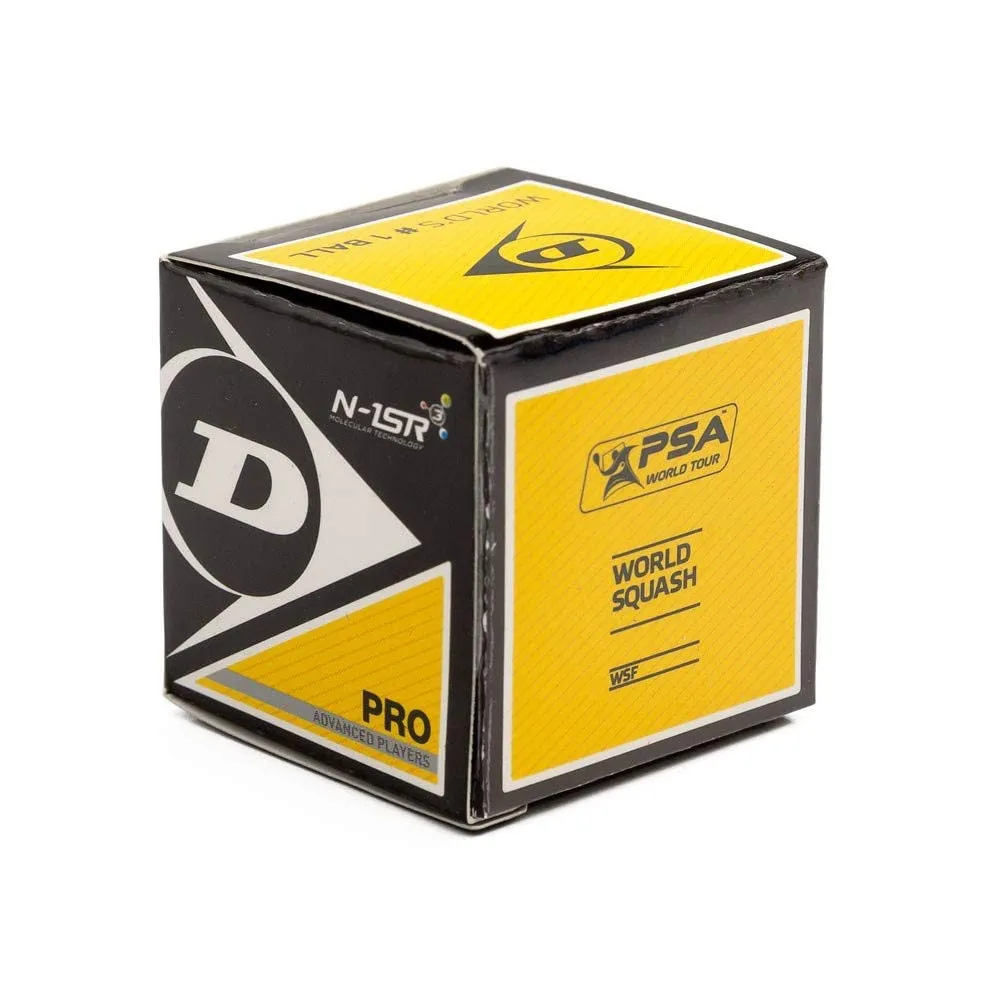Dunlop Double Yellow Dot Pro Squash Ball WSF PSA Official