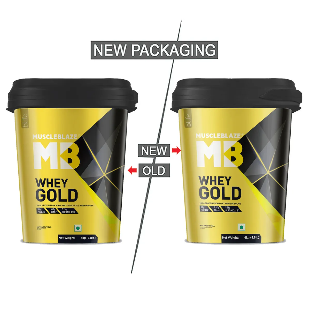 MuscleBlaze Whey Gold 100% Whey Protein Isolate Rich Milk Chocolate 4kg 8.8lb Labdoor USA
