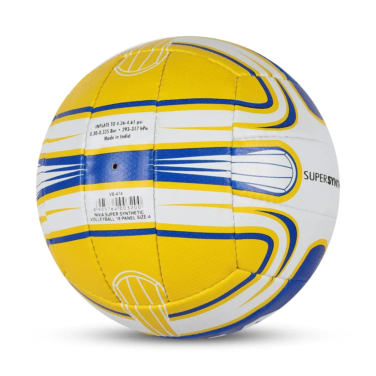 Nivia VB-474 Super Synthetic Volleyball Natural Rubber 18-Panel Size 4