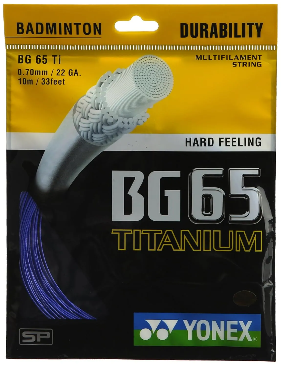 Yonex BG65 Ti Badminton String Titanium Hydride Coating  Blue 0.70mm 10m