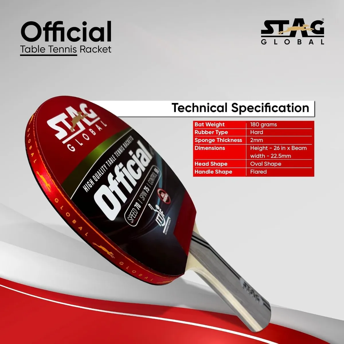 Stag Official Table Tennis Bat Tournament