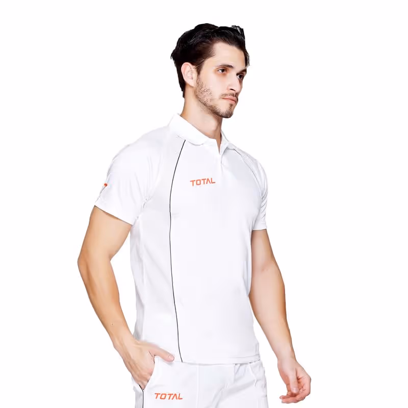 Total TS-4023 Regular Fit Half Sleeve White Cricket T-Shirt Size 28