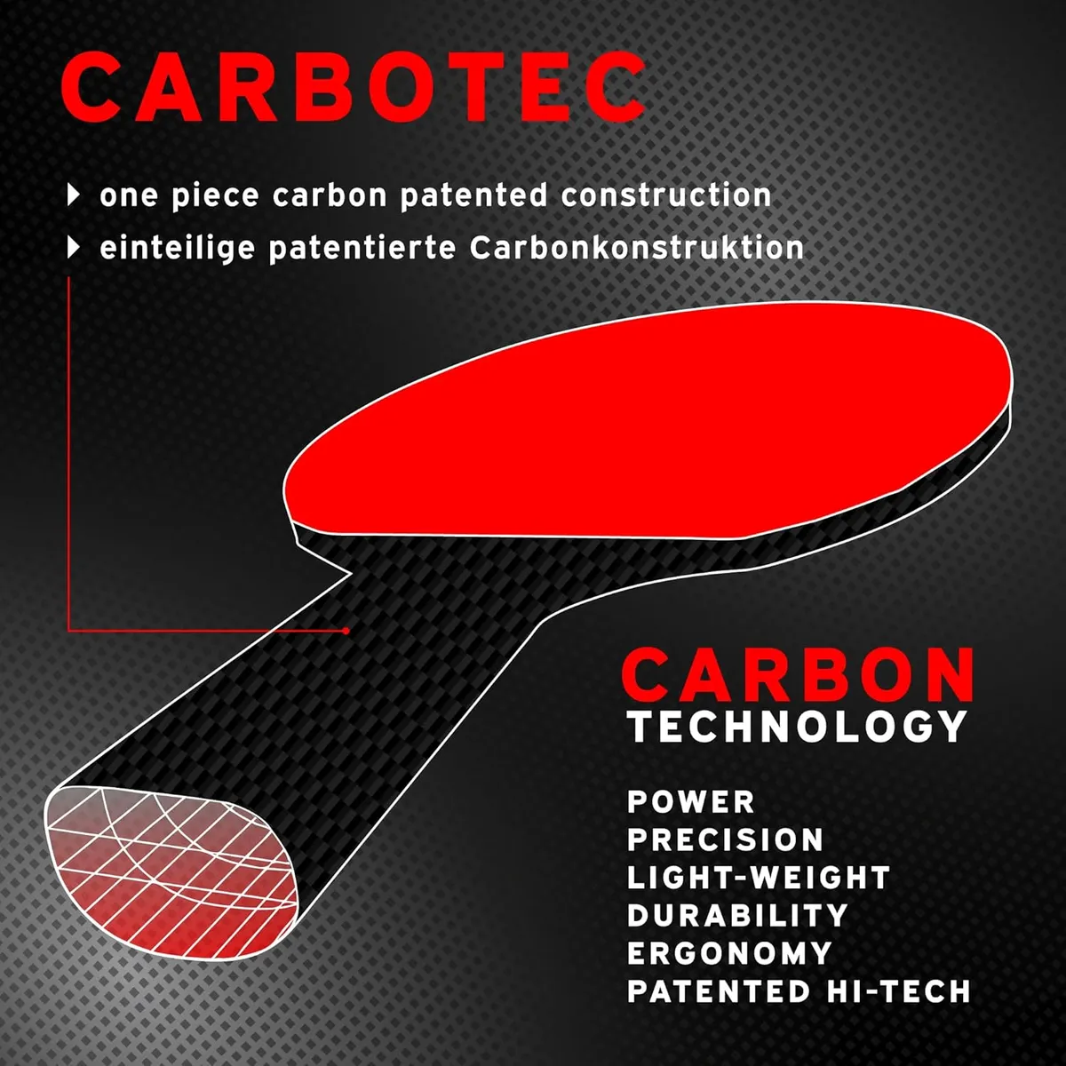 Donic Carbotec 3000 Table Tennis Bat Attacking