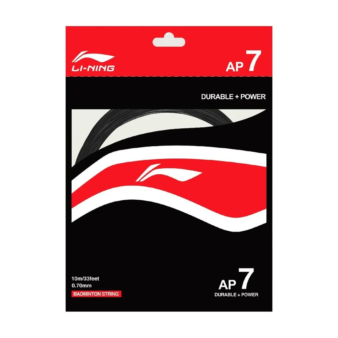 Li-Ning AP7 Badminton String Durable Multifilament Deep Re-Dipping Black 0.70mm 10m
