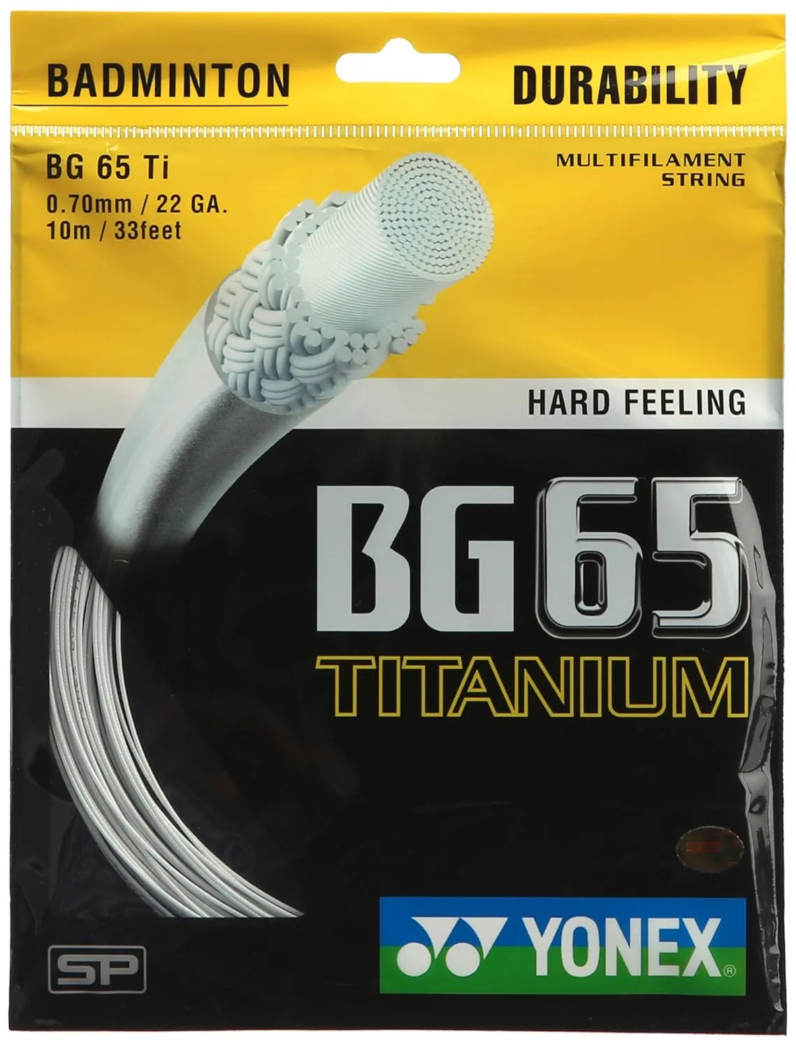 Yonex BG65 Ti Badminton String Titanium Hydride Coating  White 0.70mm 10m