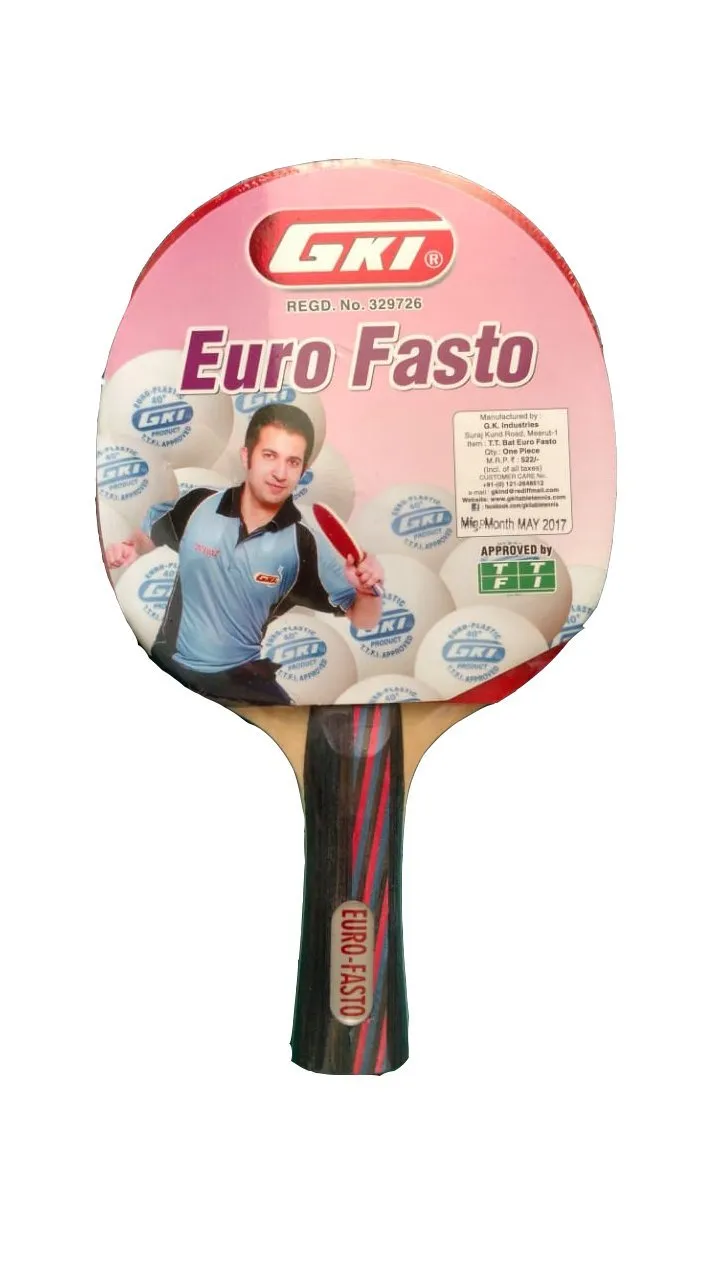 GKI Euro Fasto Table Tennis Bat Recreational to Club