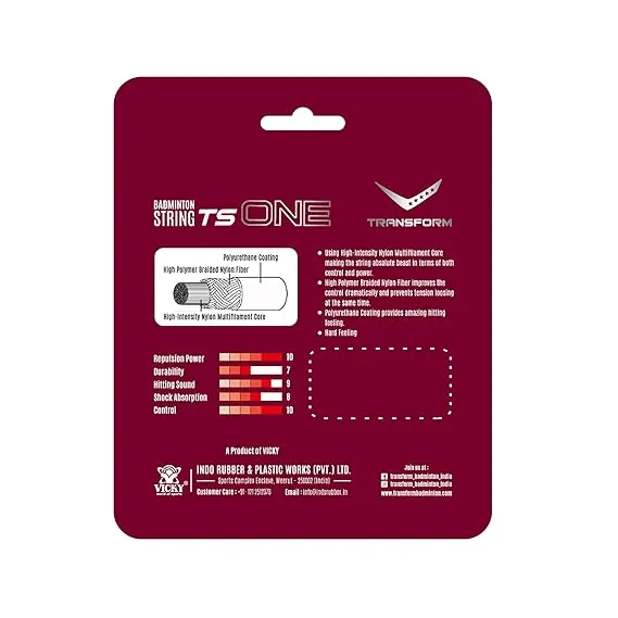 Transform String ONE Badminton String Polyurethane High Elasticity White 0.67mm 10.5m
