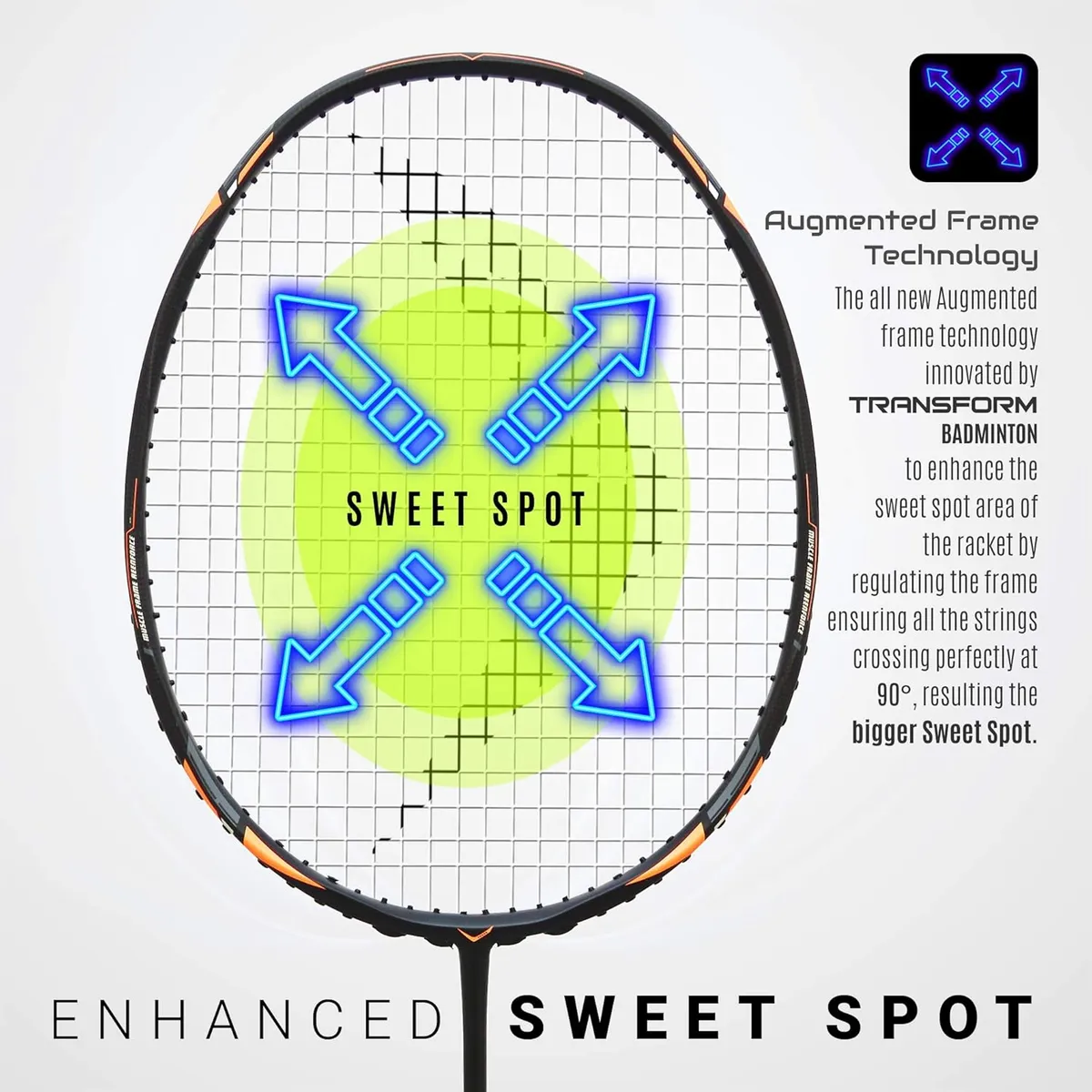 Transform Glory Badminton Racquet Balanced Black Orange