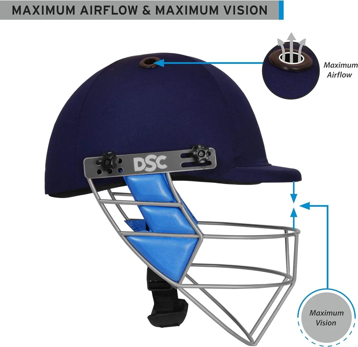 DSC Guard Cricket Helmet Navy L