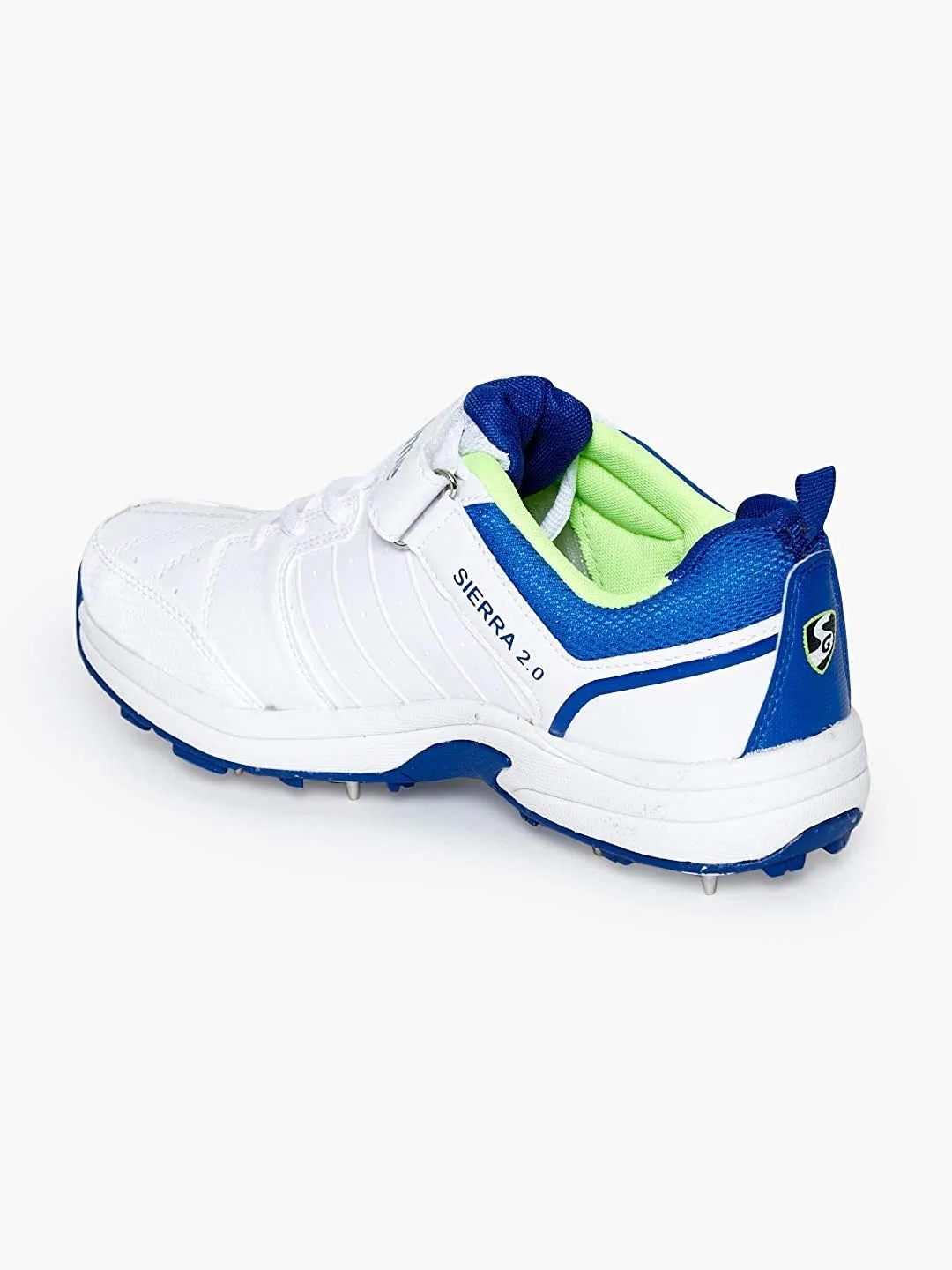 SG Sierra 2.0 Cricket Shoes White Lime Royal Blue Size 11