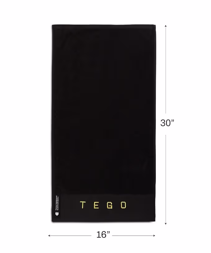 Tego Fit Anti-Microbial Sports Towel Jet Black Green