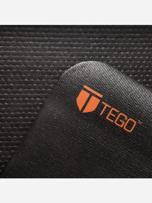 TEGO TS0039 Yoga Mat Black-Orange 5mm Eco-Friendly Non-Slip with Posture Reference