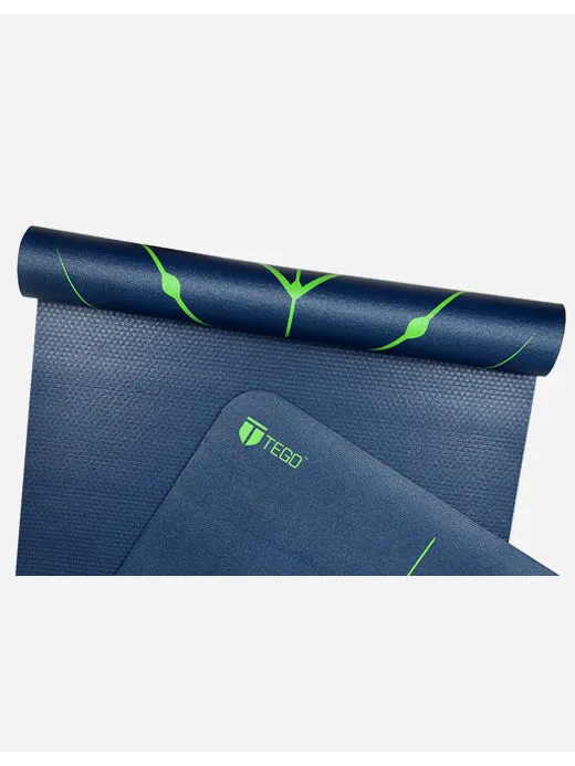 TEGO TS0068 Yoga Mat Blue/Green 5mm Eco-Friendly Non-Slip with Posture Reference