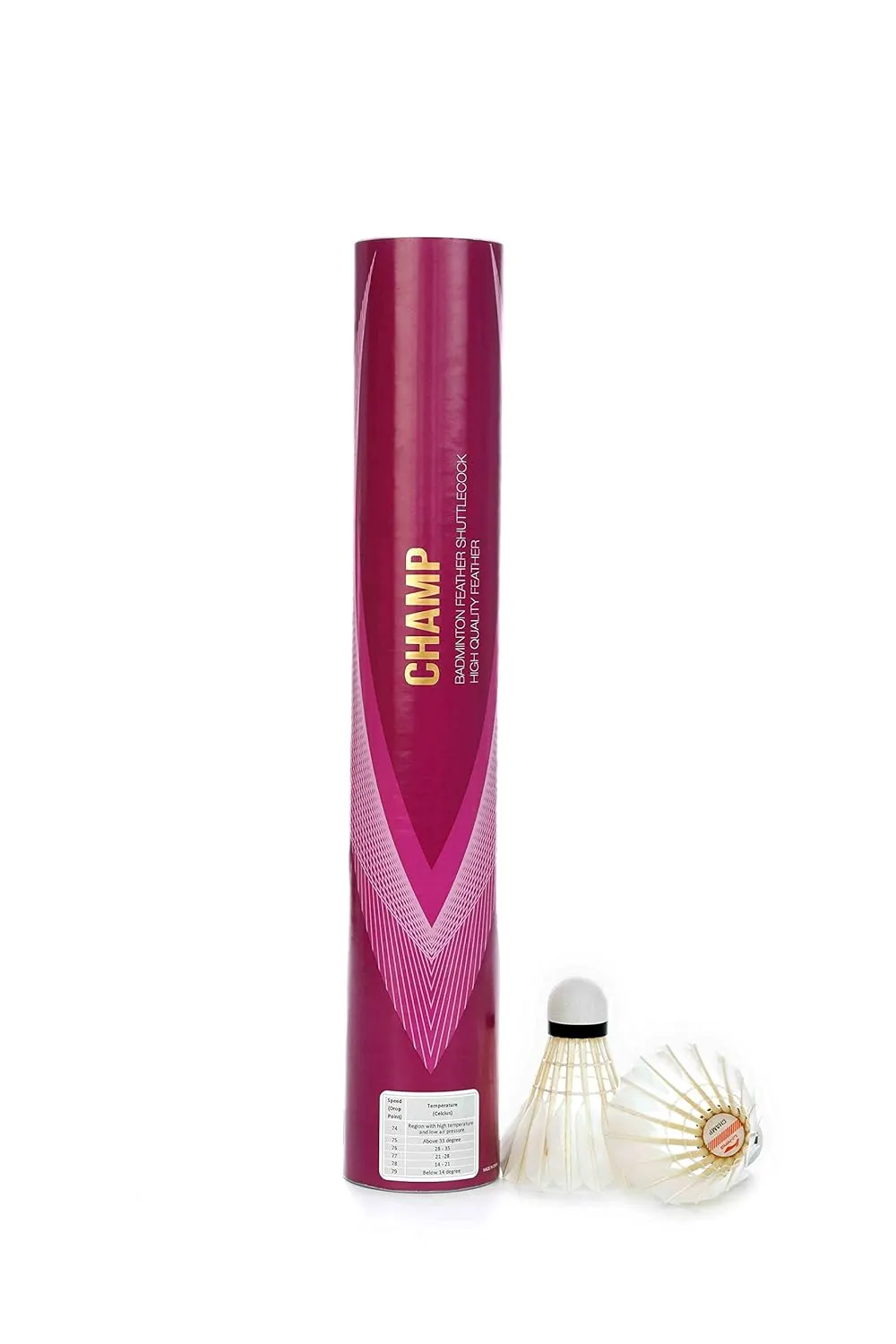 Li-Ning Champ Speed 76 Badminton Feather Shuttlecock White Pack of 12