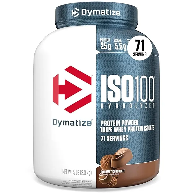 Dymatize ISO100 Hydrolyzed Whey Protein Isolate Gourmet Chocolate 5 Lbs 71 Servings