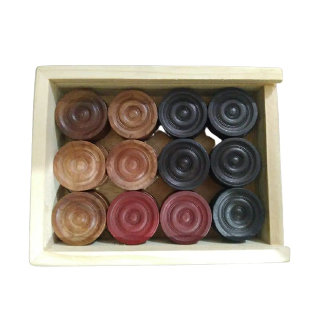 Siscaa Sumo Carrom Coins Set 8mm+ Wood Smooth Finish AICF ICF Heavy Boards (Bulldog/Jumbo)