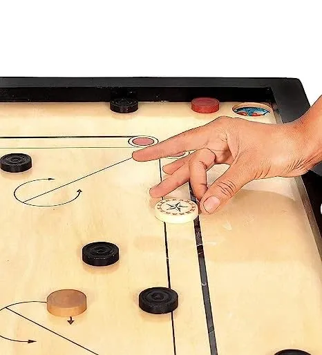 Siscaa Perfect Shot Carrom Coins Set 7.2mm Wood Smooth Finish AICF ICF Home/Family Use