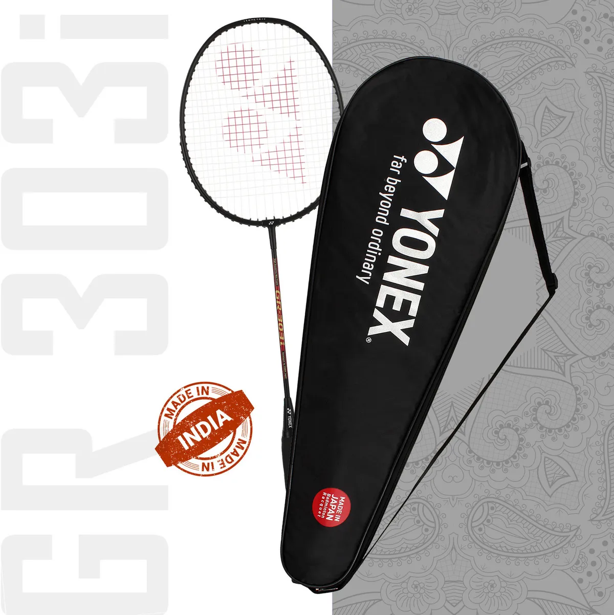YONEX GR303I Badminton Racquet Strung - Black