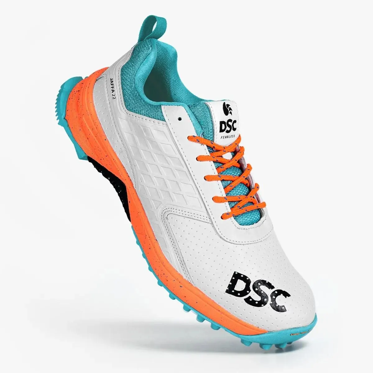 DSC Jaffa 22 Cricket Shoes White Orange Size 8