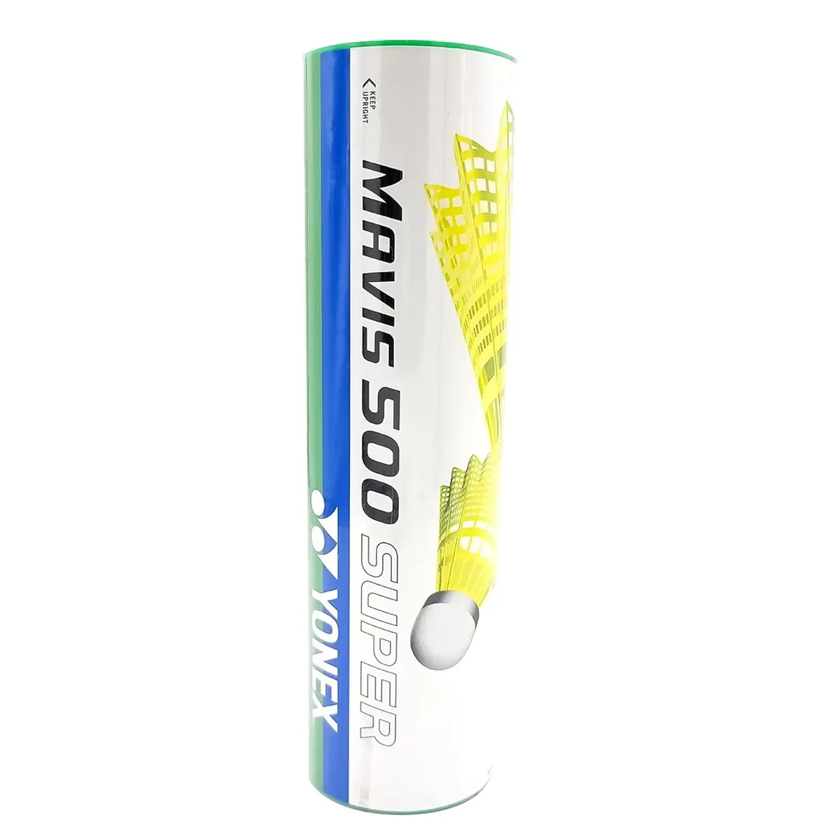 Yonex Mavis 500 Super Nylon Badminton Shuttlecock Yellow Green Cap Pack of 6