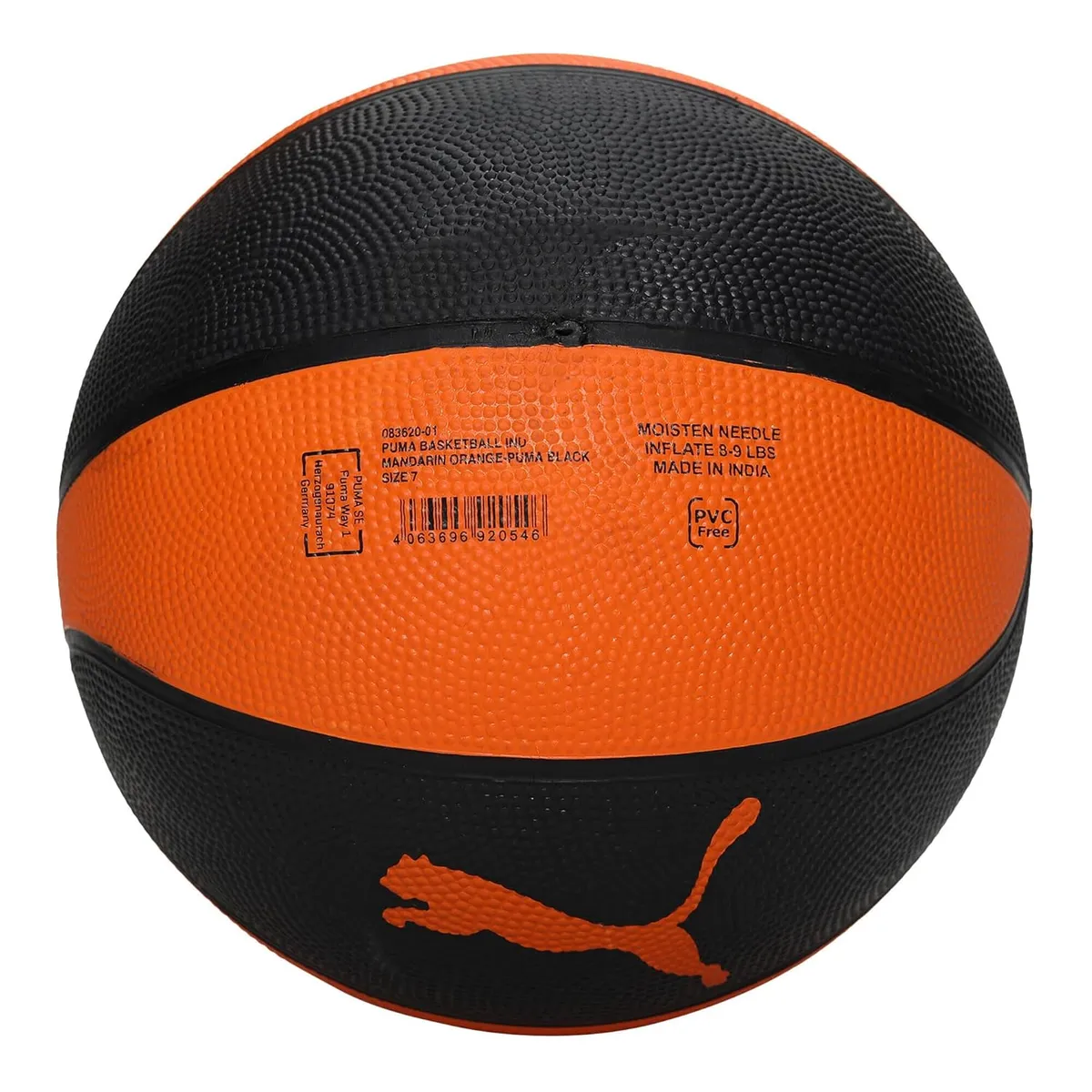 PUMA Hoops Basketball Mandarin Orange Size 7 083620-01 Rubber Indoor Performance Ball