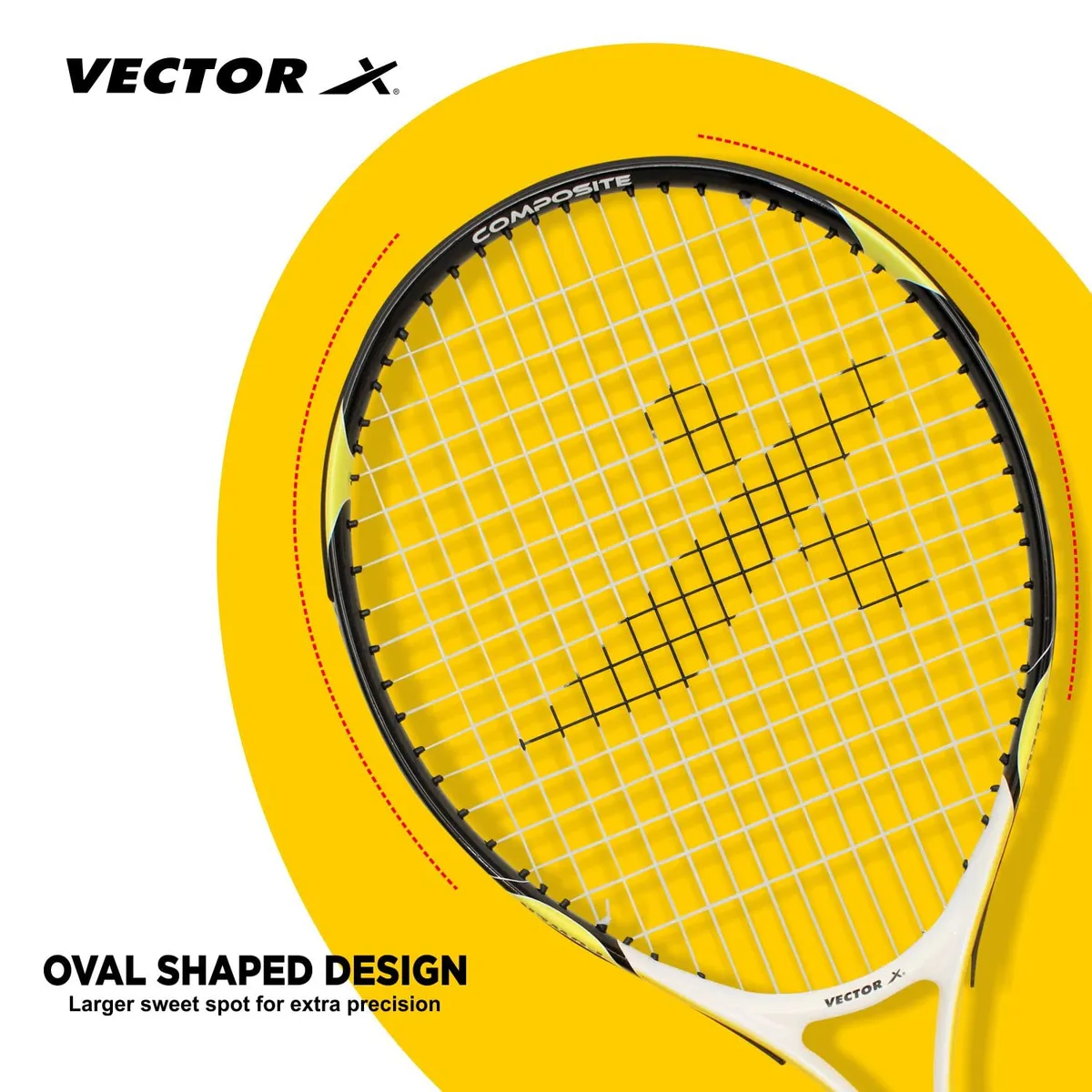 Vector X VXT-1100 Junior Tennis Racquet 21 Inch Yellow Black