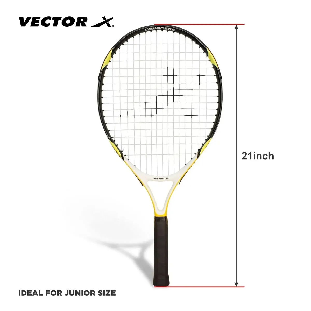 Vector X VXT-1100 Junior Tennis Racquet 21 Inch Yellow Black