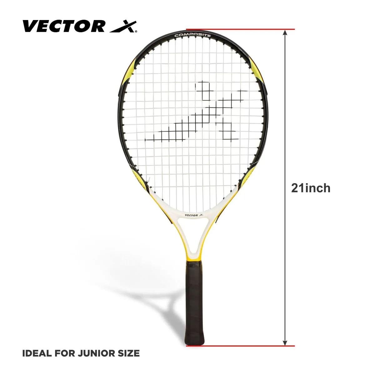 Vector X VXT-1100 Junior Tennis Racquet 21 Inch Yellow Black