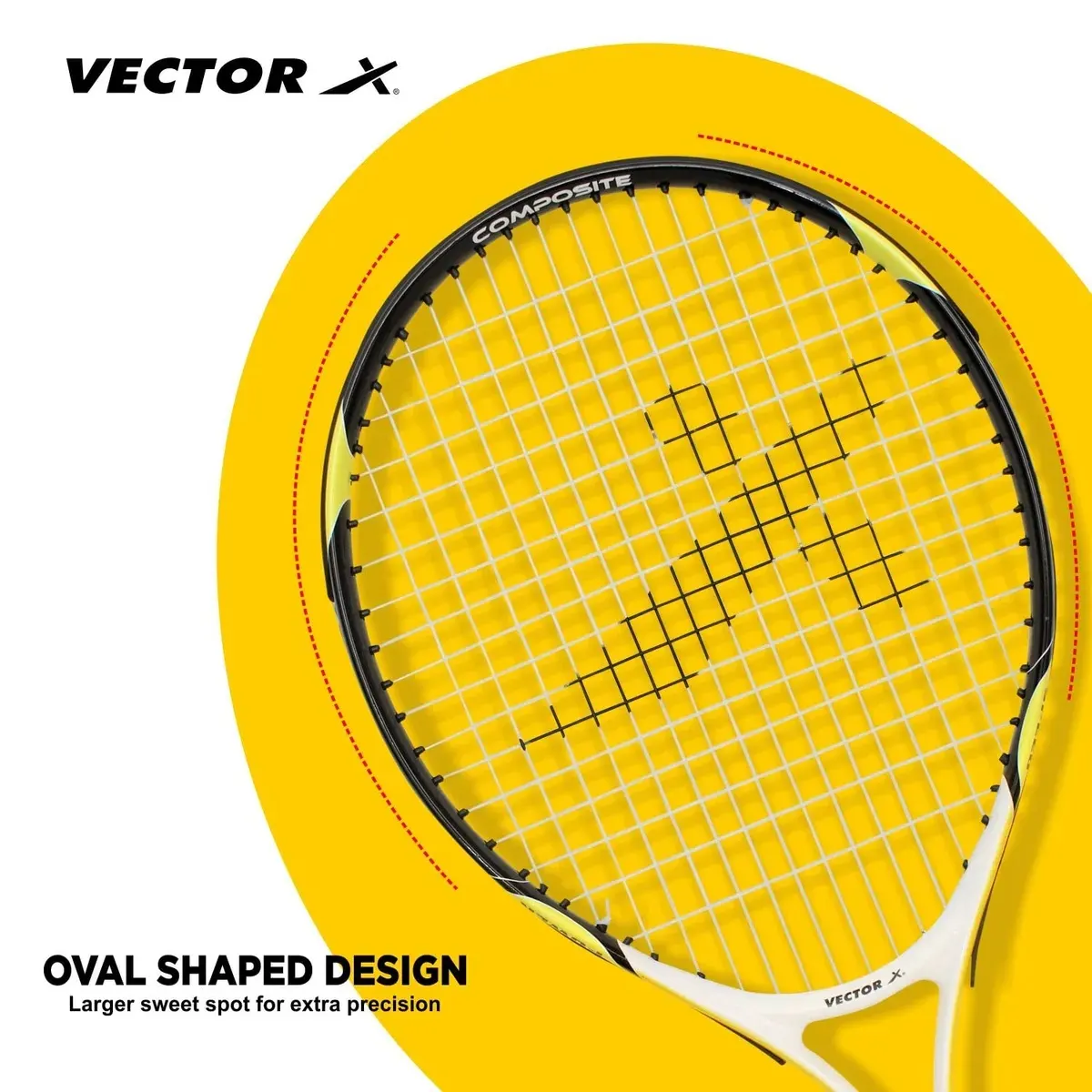 Vector X VXT-1100 Junior Tennis Racquet 21 Inch Yellow Black
