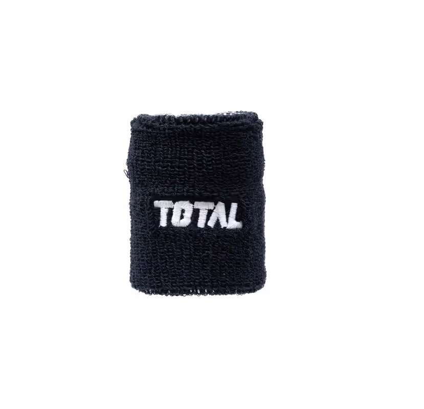 Total Sports 3 Inch Cotton Wristband Black Sweat Absorbent Sports Training