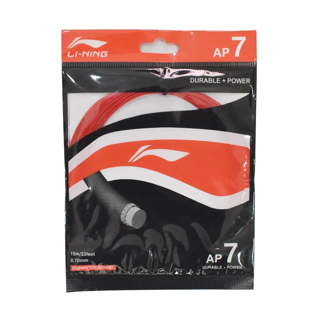 Li-Ning AP7 Badminton String Durable Multifilament Deep Re-Dipping Red 0.70mm 10m
