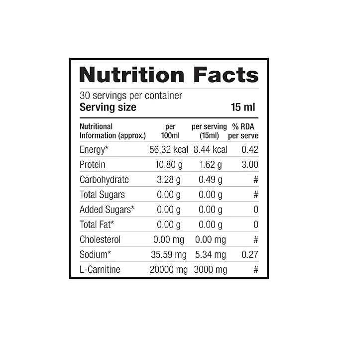 Labrada L-Carnitine 3000mg Liquid Amino Acid 450ml Litchi 30 Servings