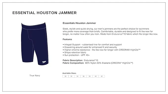 Speedo Men's Endurance 10 Houston Jammer True Navy Size 42