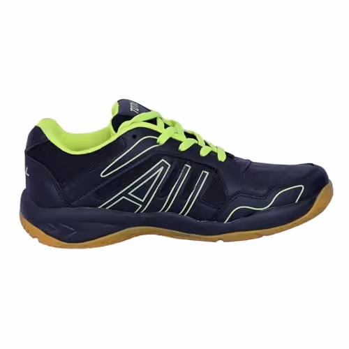 Total Vintage Badminton Shoes PU Mesh Non-Marking Rubber Indoor Court Lime/Black UK 11