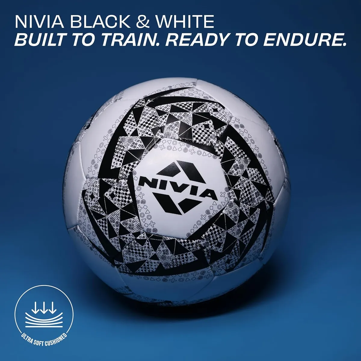 Nivia FB-278 Synthetic Football Size 5 Black/White