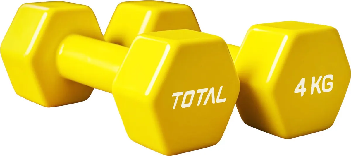 Total Sports Vino Neoprene Dumbbell Yellow 4 KG Pair