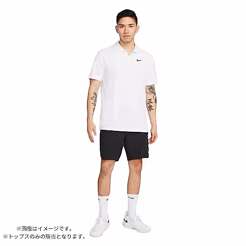 Nike Dri-FIT Solid Short Sleeve Polo Shirt White Size L